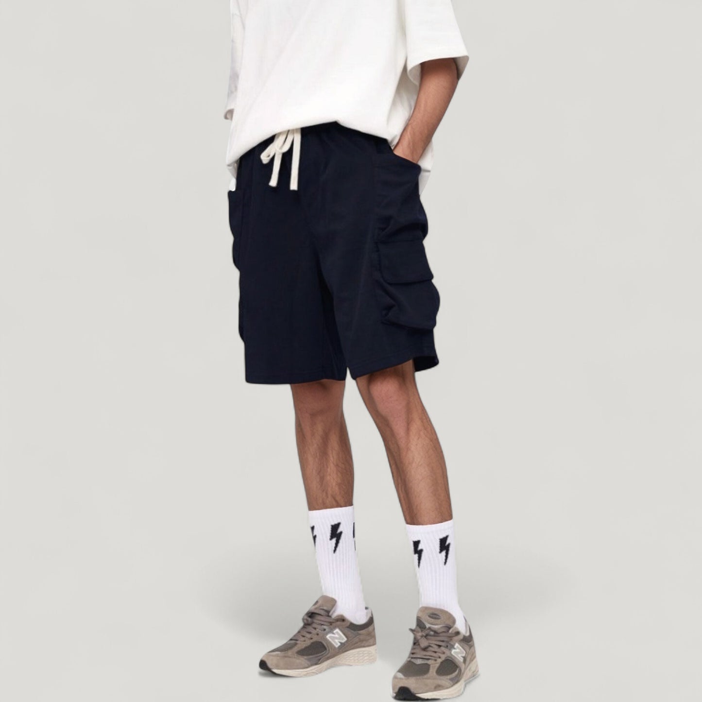 Anna-Kaci Active Men's Drawstring Waist Relaxed Fit Everyday Casual Shorts with Side Pockets
