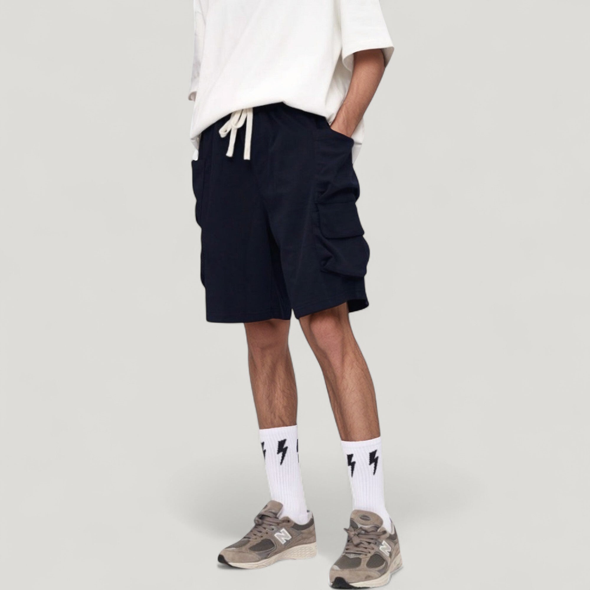 Anna-Kaci Active Men's Drawstring Waist Relaxed Fit Everyday Casual Shorts with Side Pockets