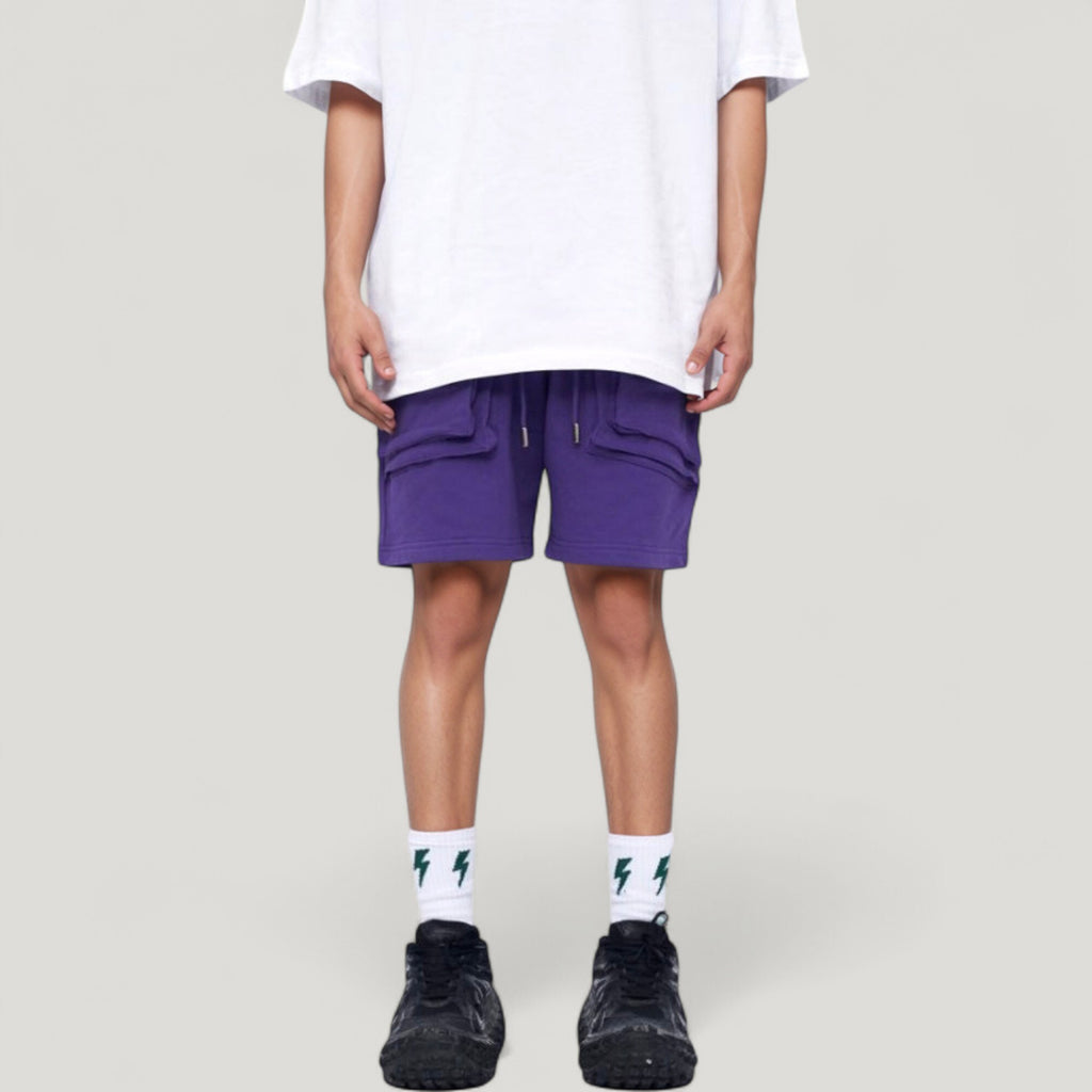Anna-Kaci Active Men's Multi-Pocket Drawstring Waist Relaxed Fit Casual Cargo Shorts with Zipper Details