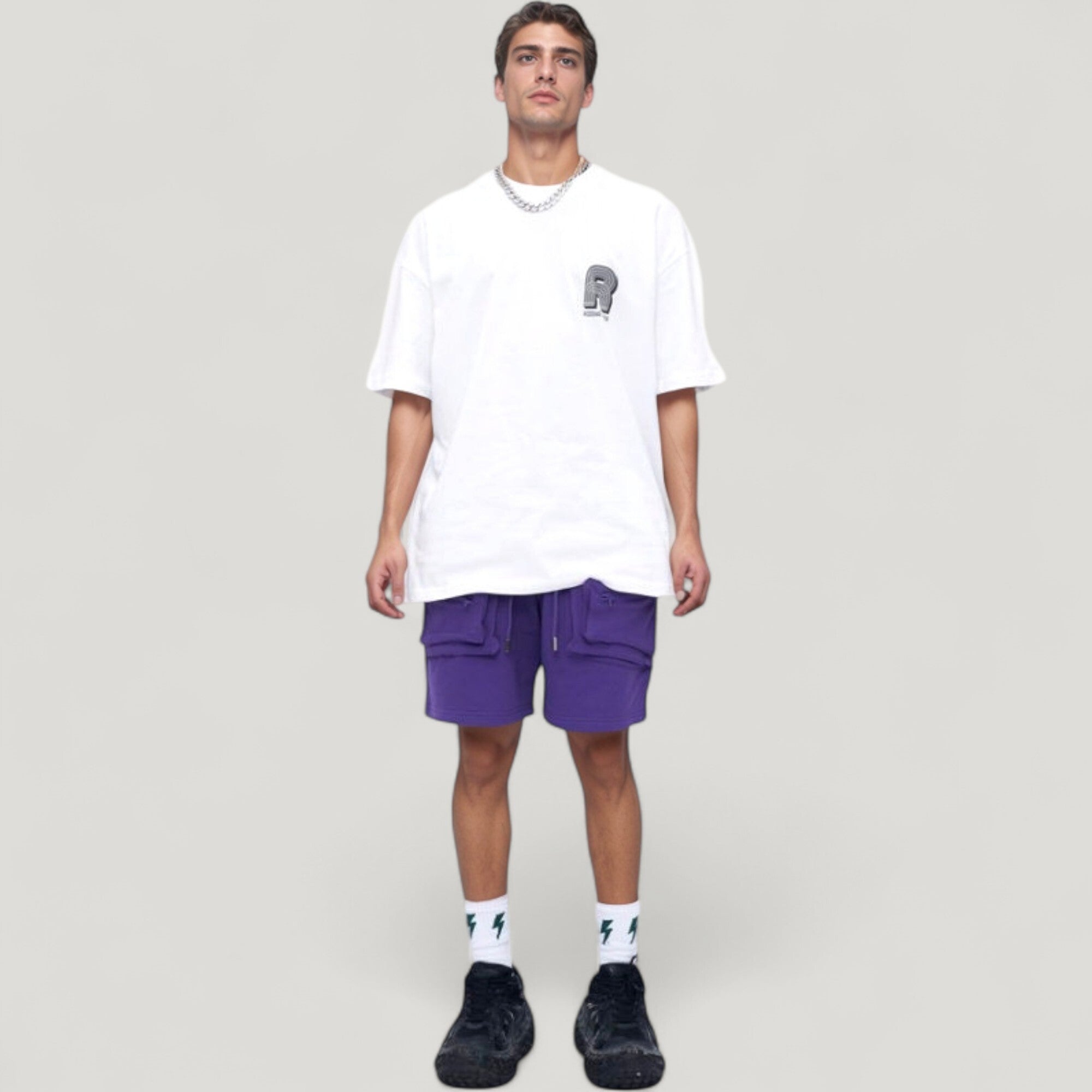 Anna-Kaci Active Men's Multi-Pocket Drawstring Waist Relaxed Fit Casual Cargo Shorts with Zipper Details