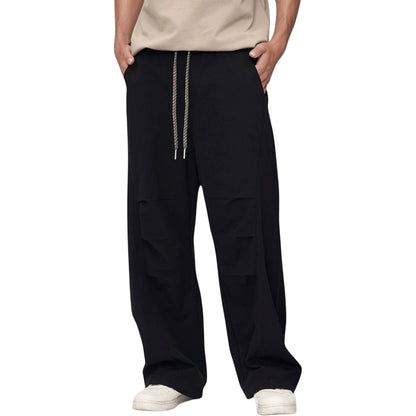 Anna-Kaci Active Men's Wide Leg Relaxed Fit Drawstring Waist Casual Sweatpants
