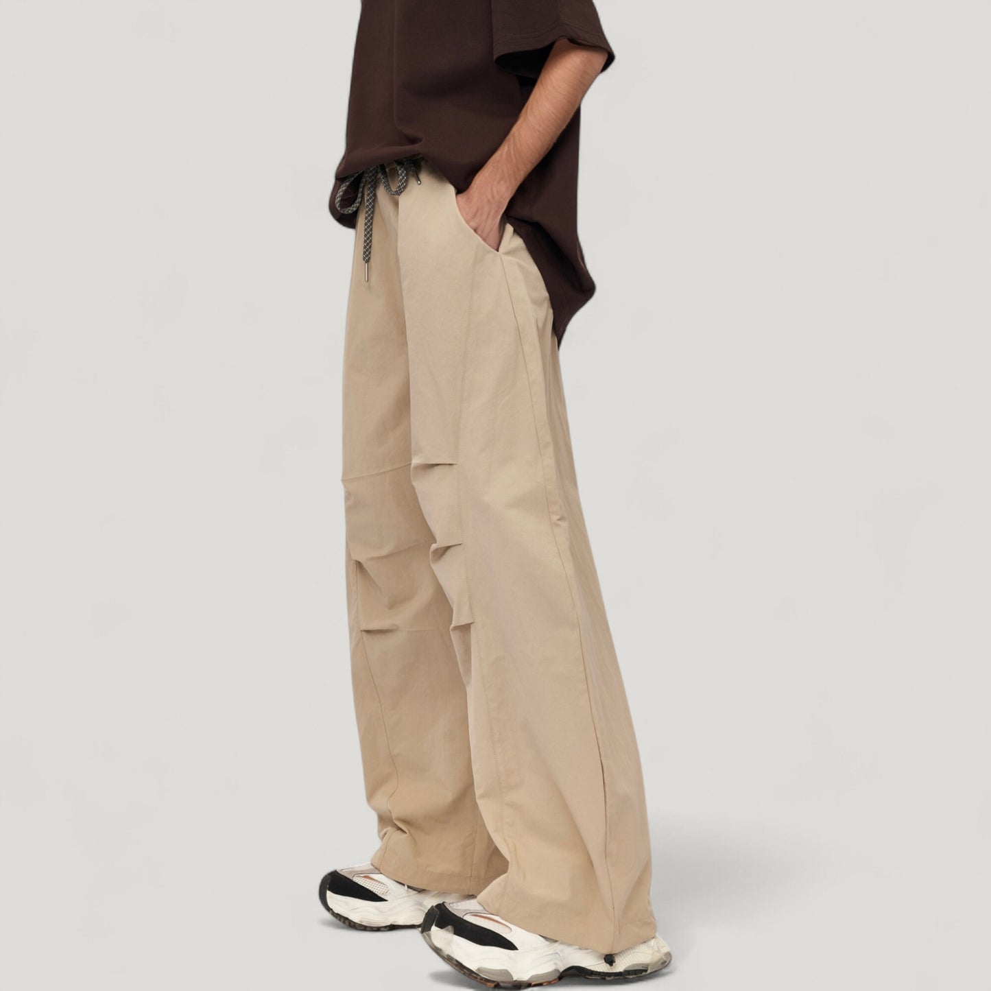 Anna-Kaci Active Men's Wide Leg Relaxed Fit Drawstring Waist Casual Sweatpants