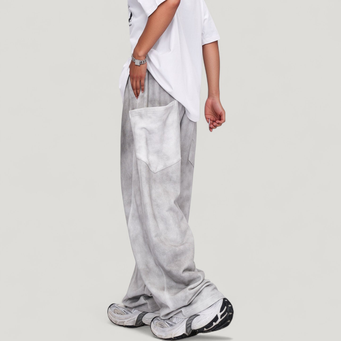 Anna-Kaci Active Men's Wide Leg Drawstring Pants with Relaxed Fit and Side Pockets