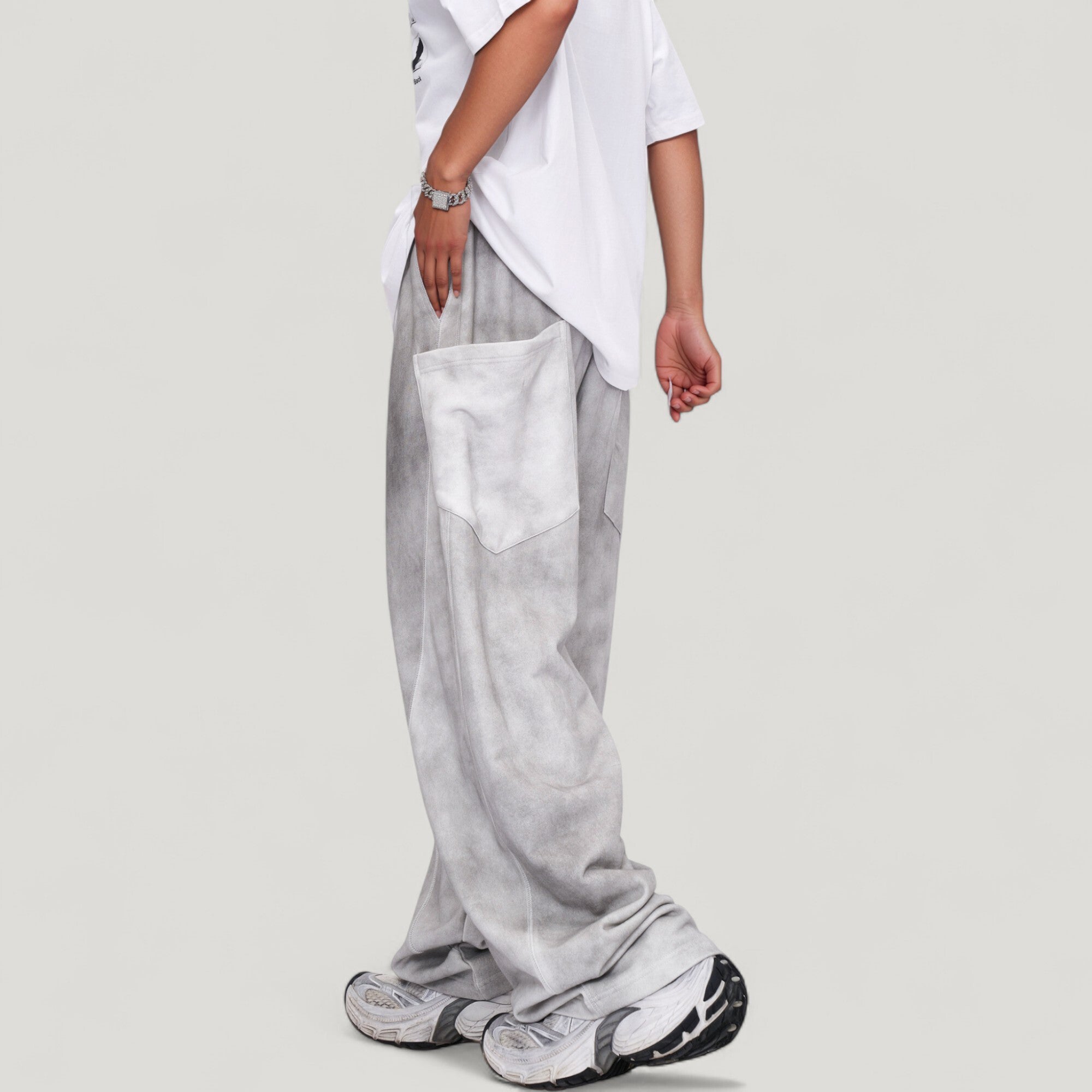 Anna-Kaci Active Men's Wide Leg Drawstring Pants with Relaxed Fit and Side Pockets