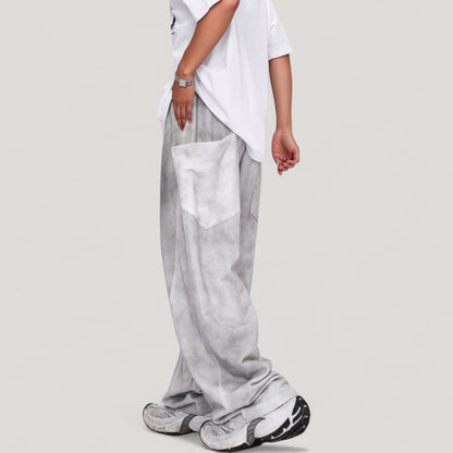 Anna-Kaci Active Men's Wide Leg Drawstring Pants with Relaxed Fit and Side Pockets