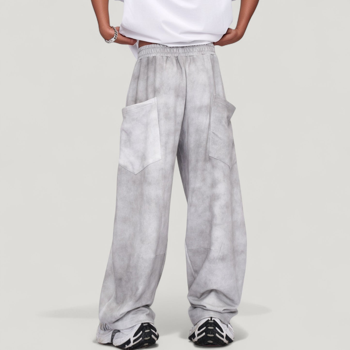 Anna-Kaci Active Men's Wide Leg Drawstring Pants with Relaxed Fit and Side Pockets