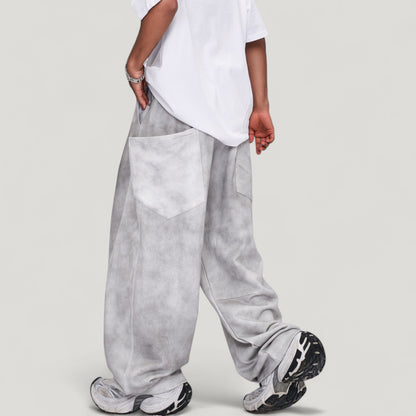Anna-Kaci Active Men's Wide Leg Drawstring Pants with Relaxed Fit and Side Pockets