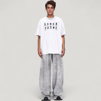 Anna-Kaci Active Men's Wide Leg Drawstring Pants with Relaxed Fit and Side Pockets