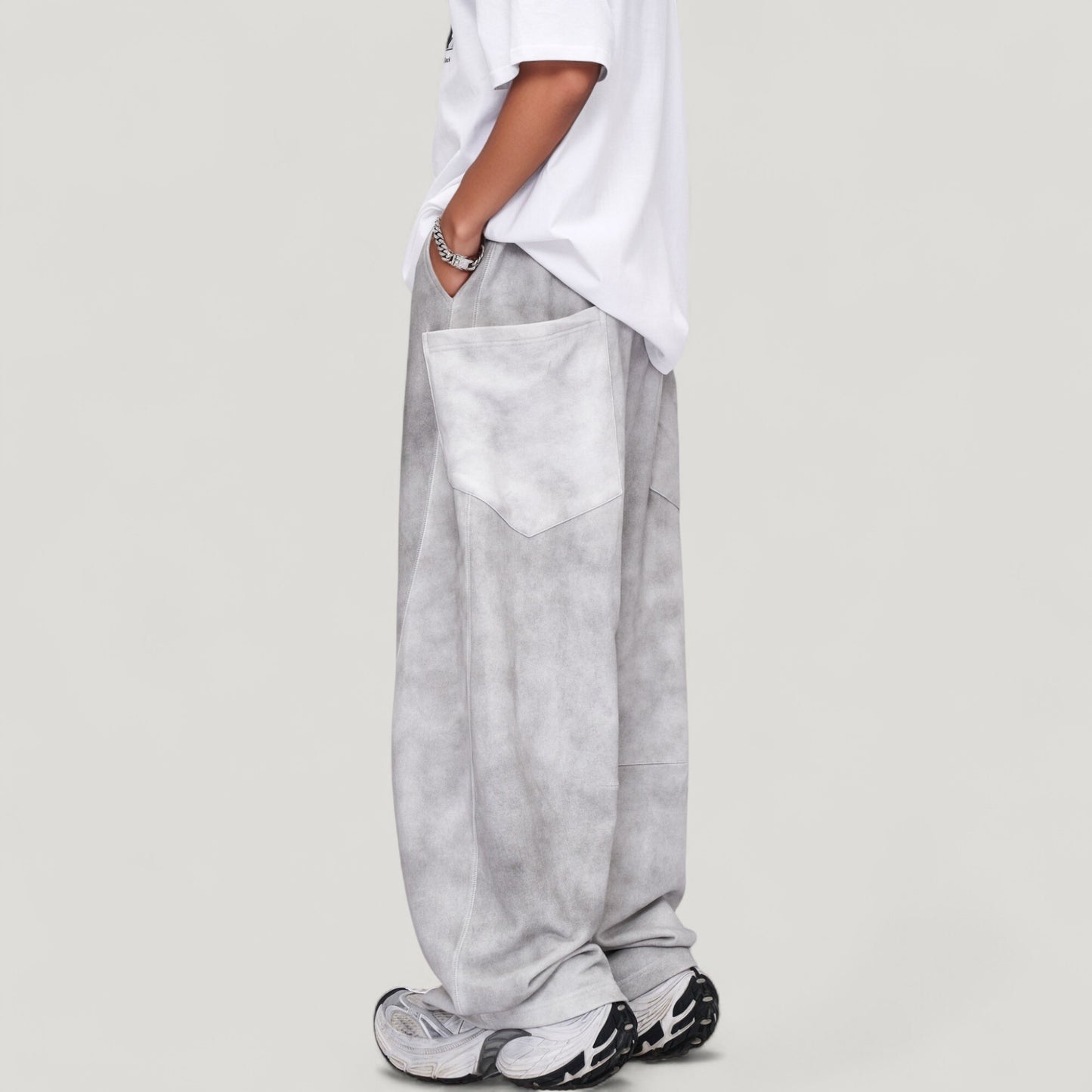 Anna-Kaci Active Men's Wide Leg Drawstring Pants with Relaxed Fit and Side Pockets