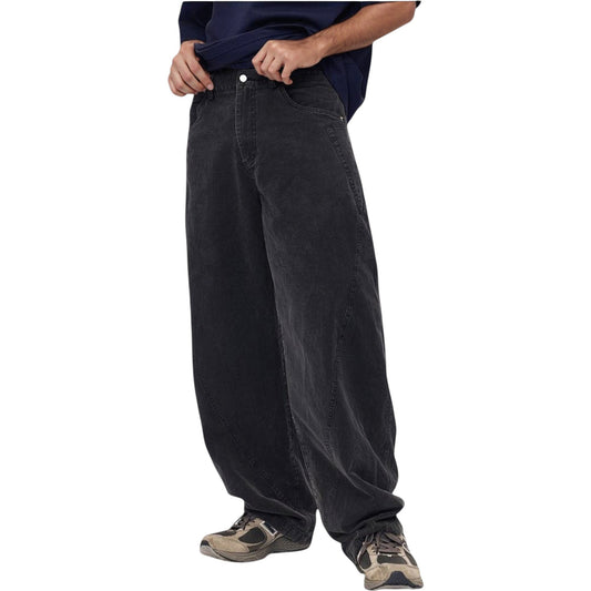 Anna-Kaci Active Men's Wide Leg Relaxed Fit Pants with Classic Five-Pocket Design