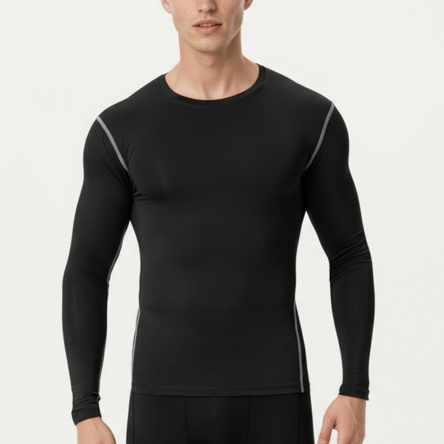 Anna-Kaci Men's Long Sleeve Compression Base Layer Top with Stretch Fit and Moisture-Wicking Fabric