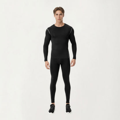 Anna-Kaci Men's Long Sleeve Compression Base Layer Top with Stretch Fit and Moisture-Wicking Fabric