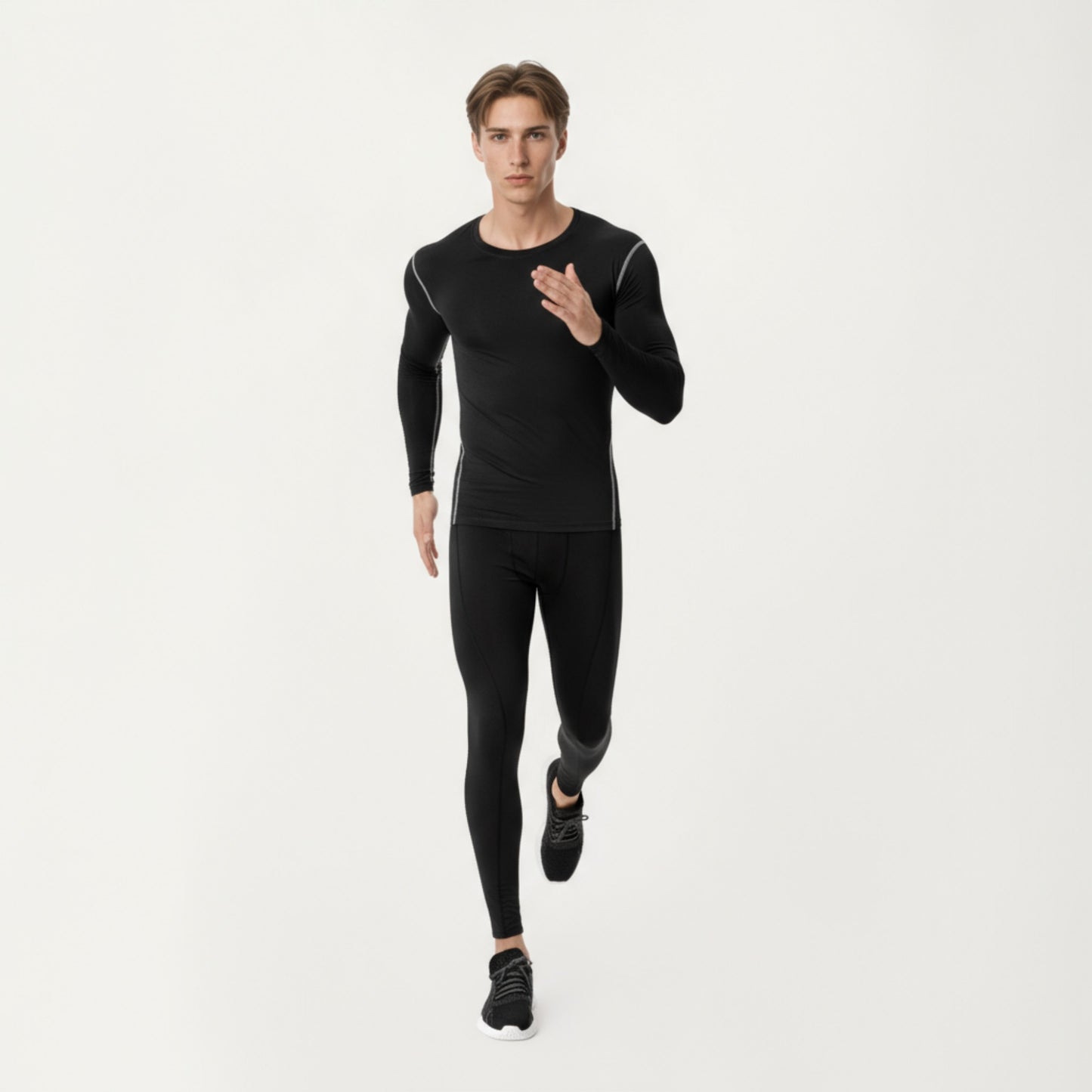 Anna-Kaci Men's Long Sleeve Compression Base Layer Top with Stretch Fit and Moisture-Wicking Fabric