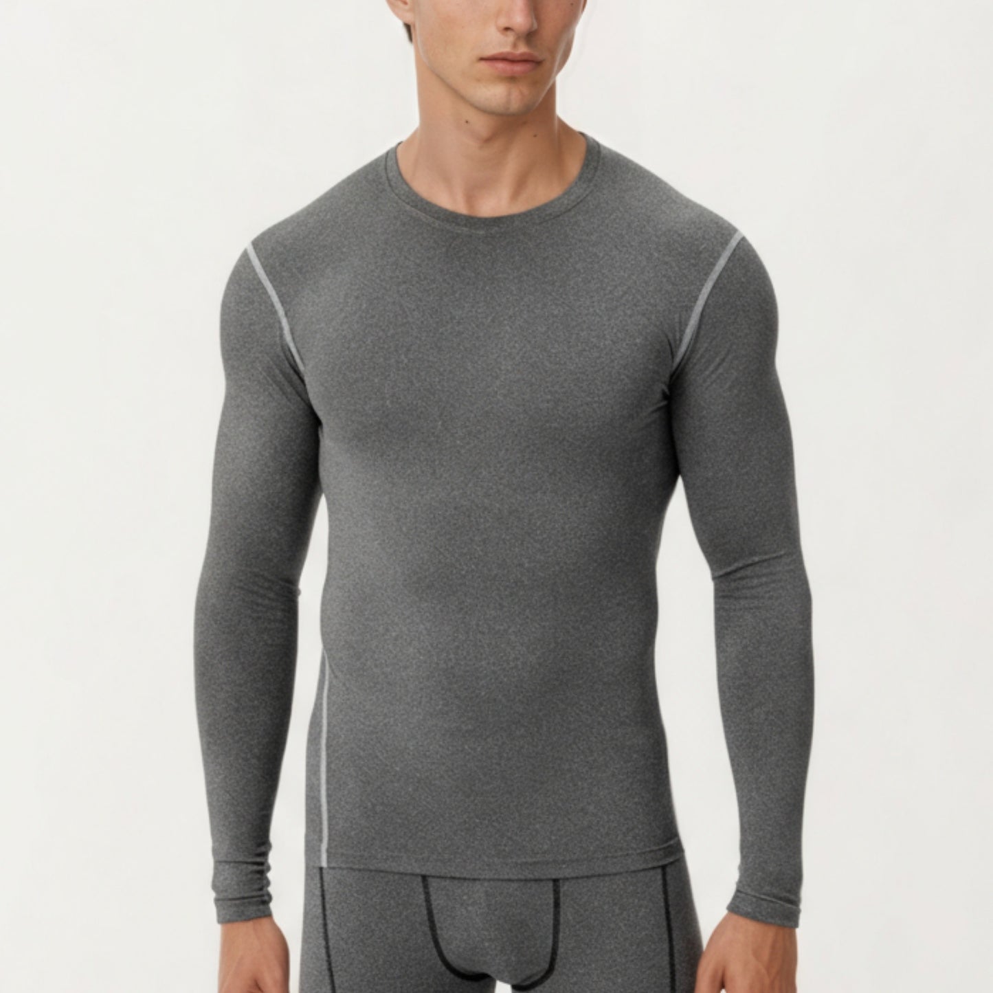 Anna-Kaci Men's Long Sleeve Compression Base Layer Top with Stretch Fit and Moisture-Wicking Fabric