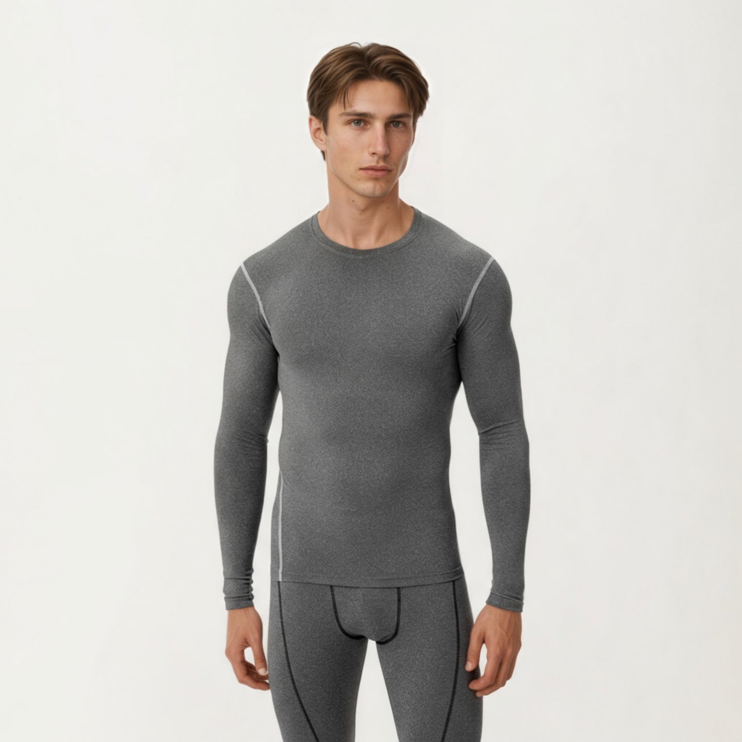 Anna-Kaci Men's Long Sleeve Compression Base Layer Top with Stretch Fit and Moisture-Wicking Fabric