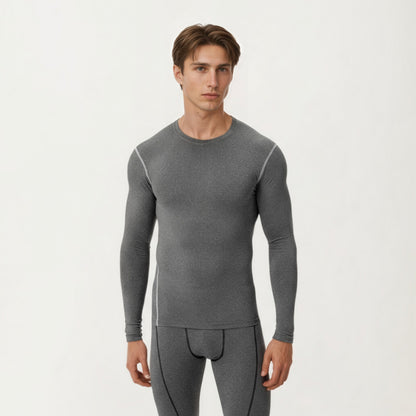 Anna-Kaci Men's Long Sleeve Compression Base Layer Top with Stretch Fit and Moisture-Wicking Fabric
