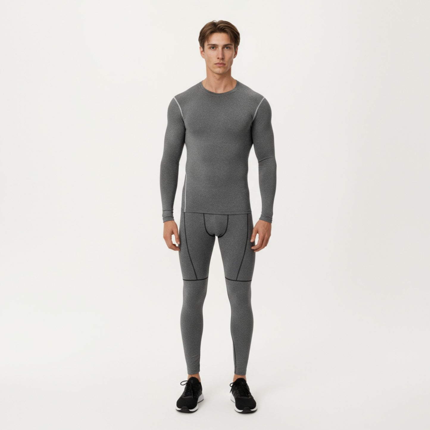 Anna-Kaci Men's Long Sleeve Compression Base Layer Top with Stretch Fit and Moisture-Wicking Fabric