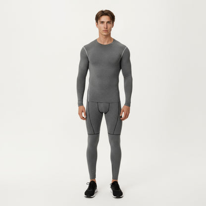 Anna-Kaci Men's Long Sleeve Compression Base Layer Top with Stretch Fit and Moisture-Wicking Fabric