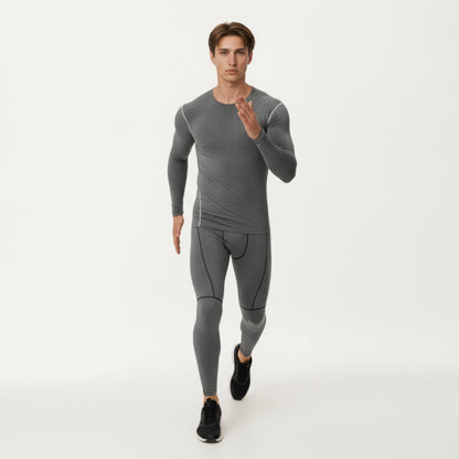 Anna-Kaci Men's Long Sleeve Compression Base Layer Top with Stretch Fit and Moisture-Wicking Fabric