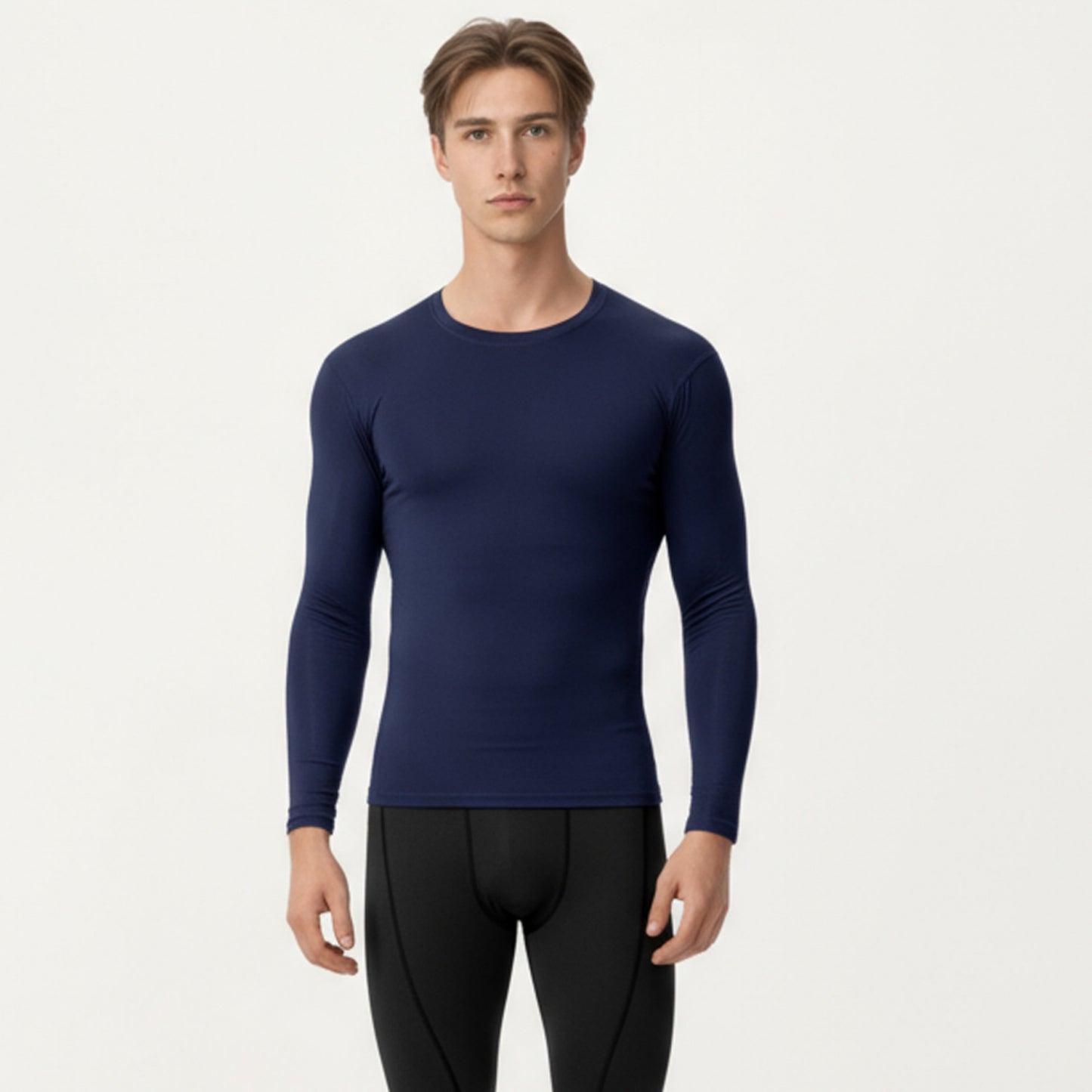 Anna-Kaci Men's Long Sleeve Compression Base Layer Top with Stretch Fit and Moisture-Wicking Fabric