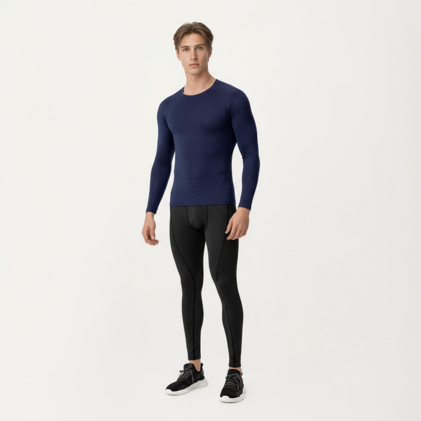 Anna-Kaci Men's Long Sleeve Compression Base Layer Top with Stretch Fit and Moisture-Wicking Fabric