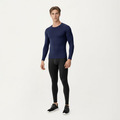 Anna-Kaci Men's Long Sleeve Compression Base Layer Top with Stretch Fit and Moisture-Wicking Fabric