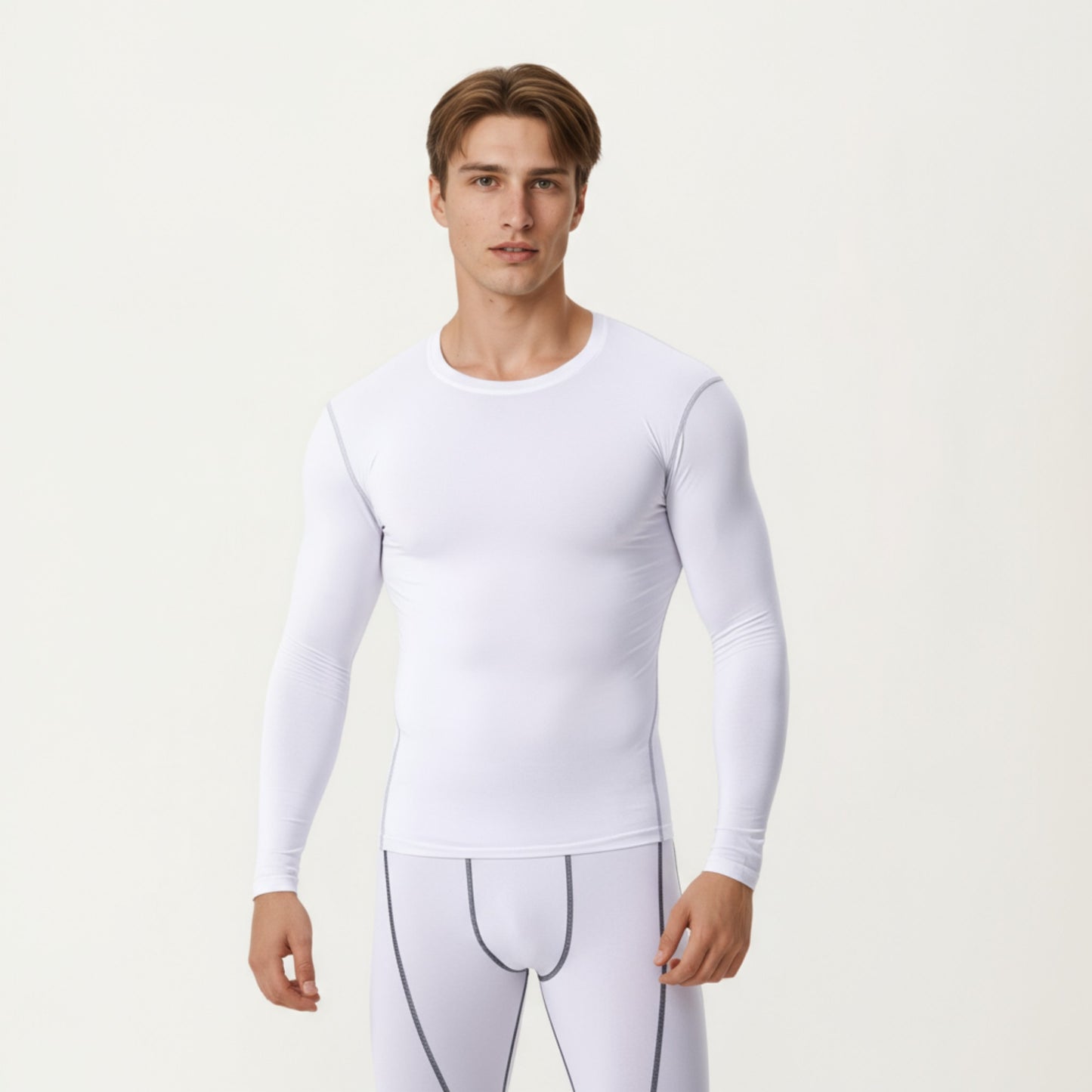 Anna-Kaci Men's Long Sleeve Compression Base Layer Top with Stretch Fit and Moisture-Wicking Fabric