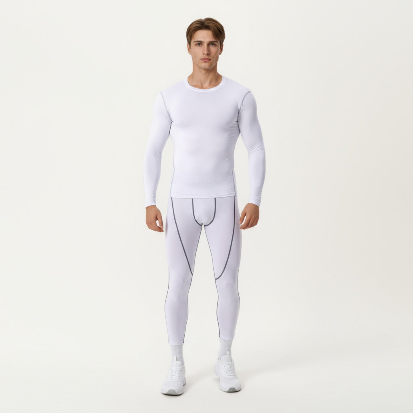 Anna-Kaci Men's Long Sleeve Compression Base Layer Top with Stretch Fit and Moisture-Wicking Fabric