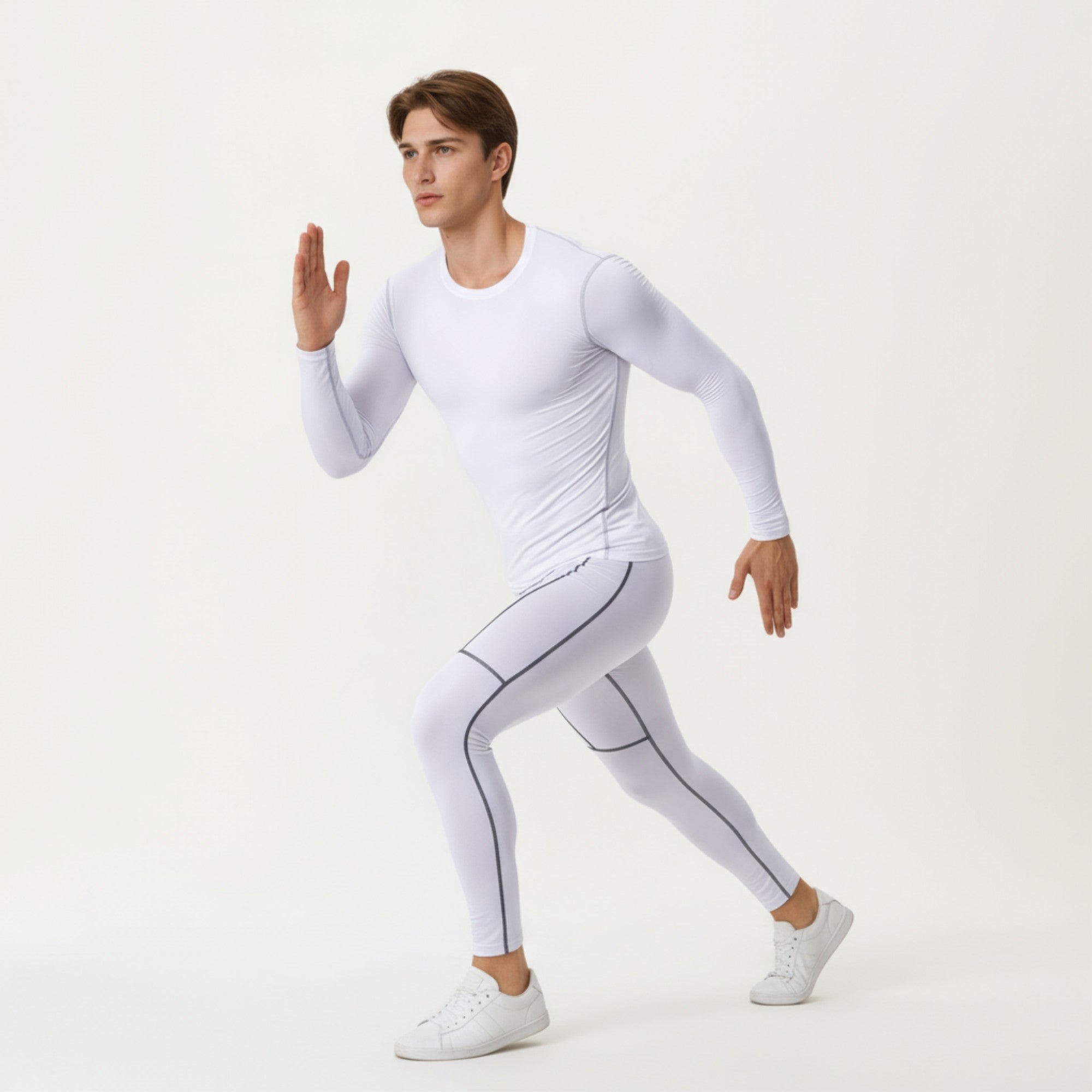 Anna-Kaci Men's Long Sleeve Compression Base Layer Top with Stretch Fit and Moisture-Wicking Fabric