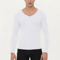 Anna-Kaci Men's Long Sleeve V-Neck Compression Shirt with Stretch Performance Fabric and Athletic Fit