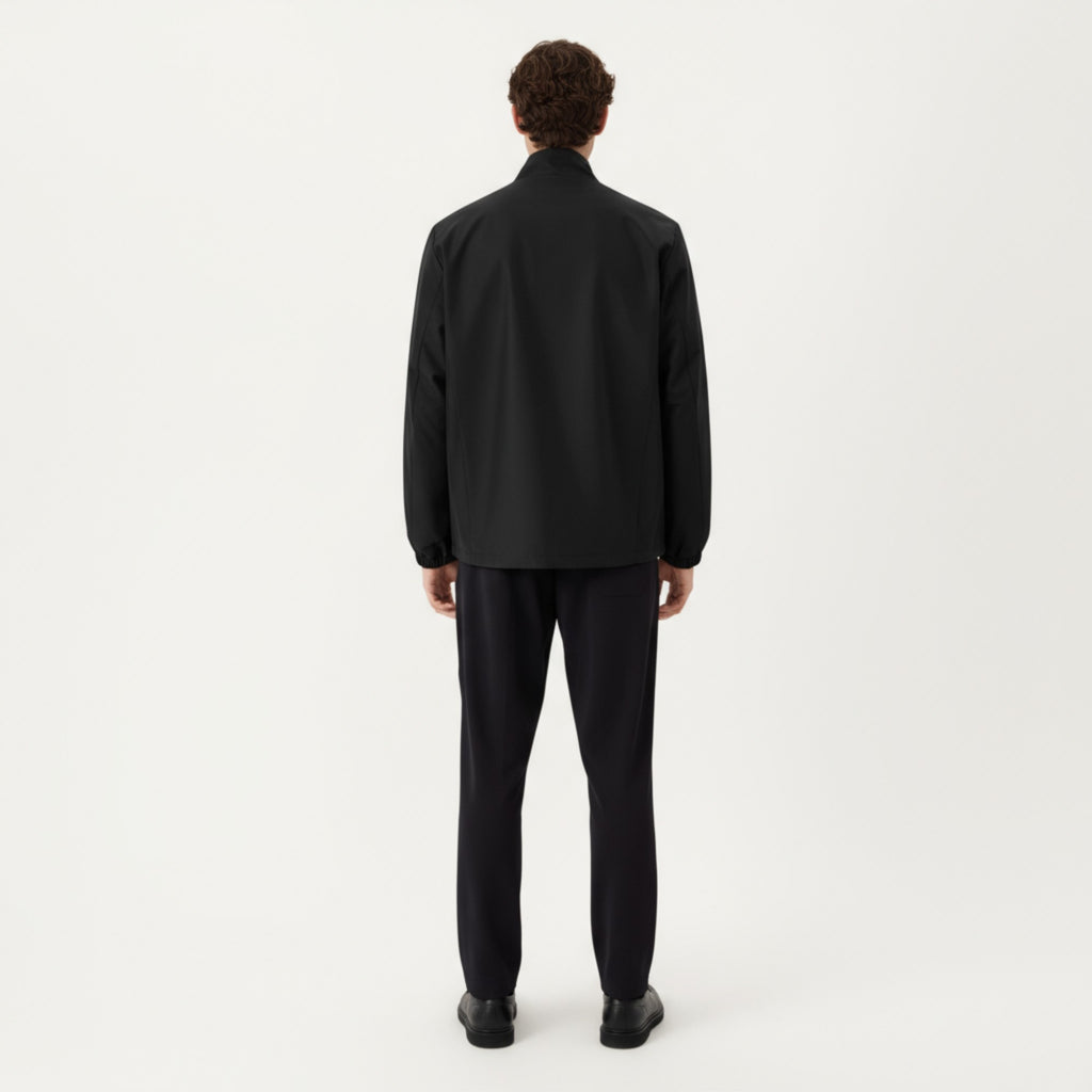 Anna-Kaci Men's Lightweight Zip-Up Jacket with Stand Collar and Long Sleeves