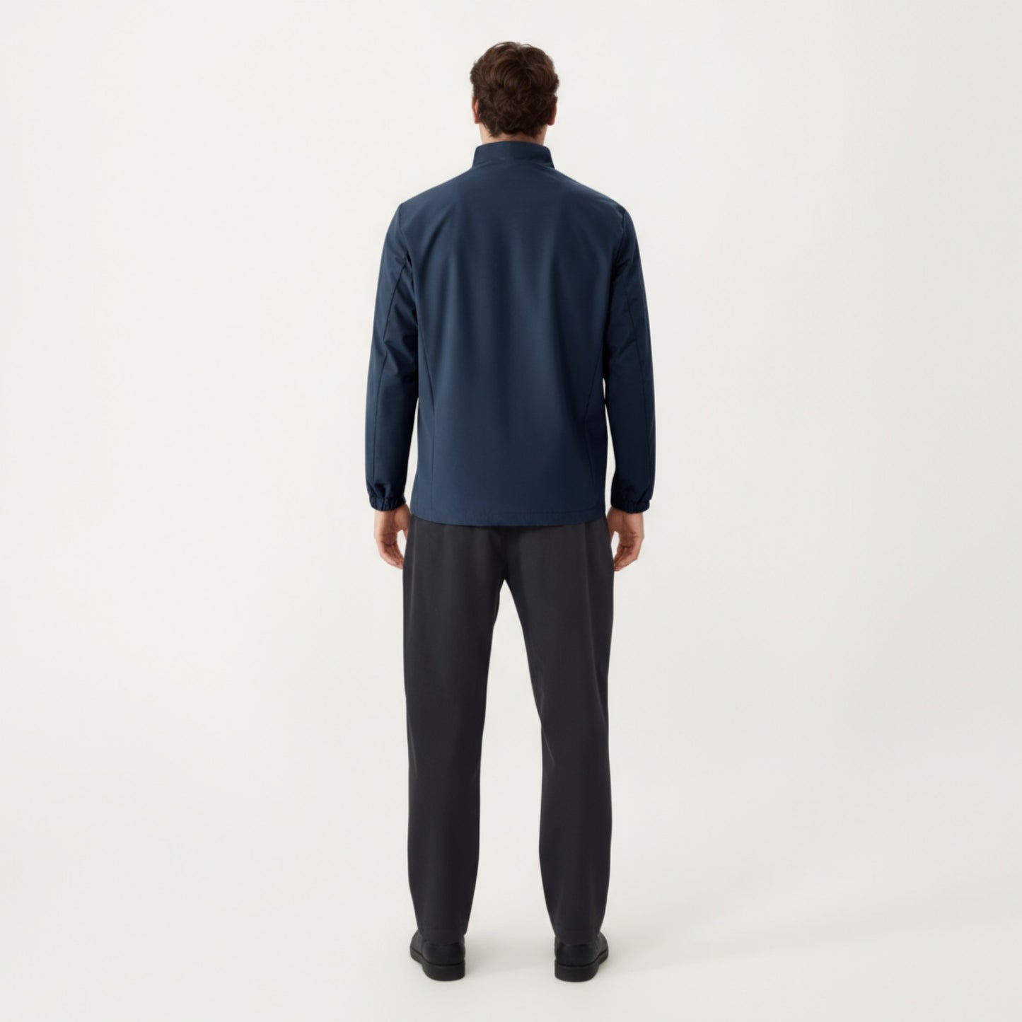 Anna-Kaci Men's Lightweight Zip-Up Jacket with Stand Collar and Long Sleeves