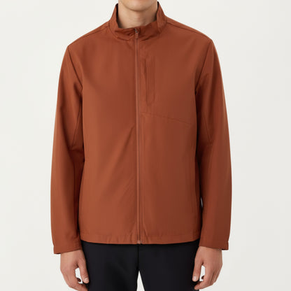 Anna-Kaci Men's Lightweight Zip-Up Jacket with Stand Collar and Long Sleeves