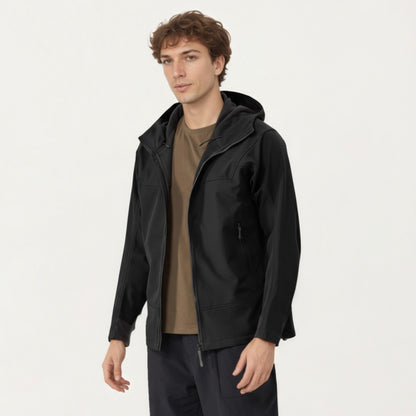 Anna-Kaci Men's Full Zip Hooded Jacket with Adjustable Drawstrings and Front Zip Pockets