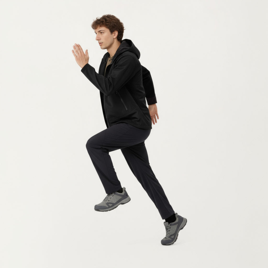Anna-Kaci Men's Full Zip Hooded Jacket with Adjustable Drawstrings and Front Zip Pockets