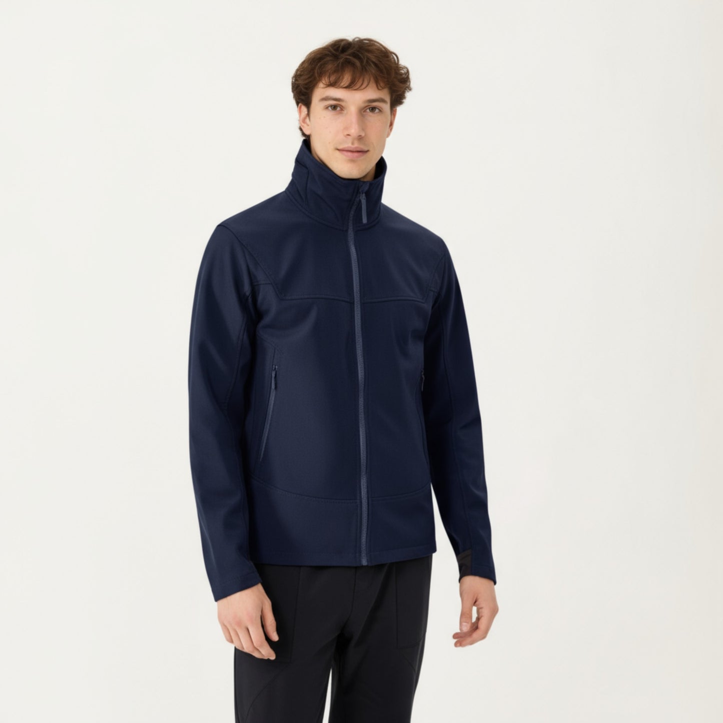 Anna-Kaci Men's Full Zip Hooded Jacket with Adjustable Drawstrings and Front Zip Pockets