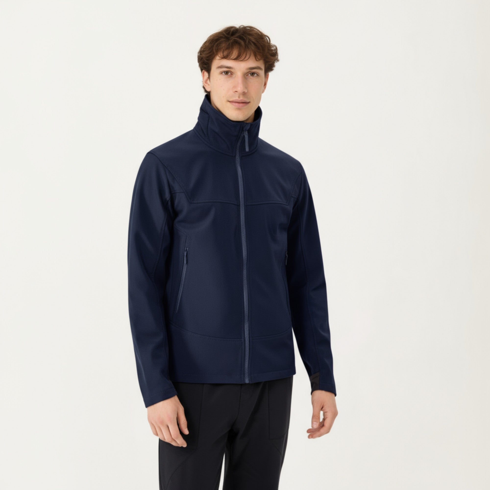 Anna-Kaci Men's Full Zip Hooded Jacket with Adjustable Drawstrings and Front Zip Pockets