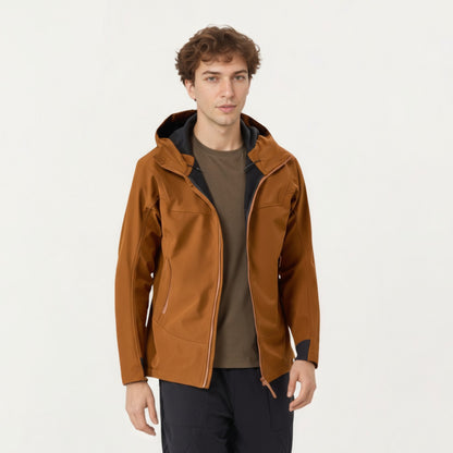 Anna-Kaci Men's Full Zip Hooded Jacket with Adjustable Drawstrings and Front Zip Pockets