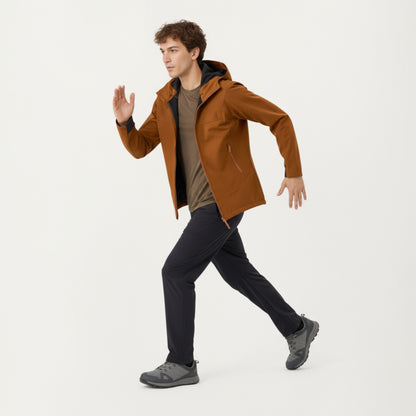 Anna-Kaci Men's Full Zip Hooded Jacket with Adjustable Drawstrings and Front Zip Pockets