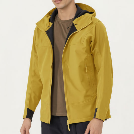 Anna-Kaci Men's Full Zip Hooded Jacket with Adjustable Drawstrings and Front Zip Pockets