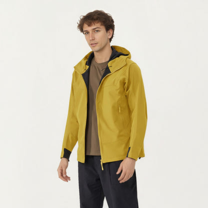 Anna-Kaci Men's Full Zip Hooded Jacket with Adjustable Drawstrings and Front Zip Pockets