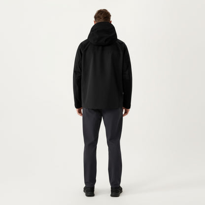 Anna-Kaci Men's Waterproof Hooded Jacket with Zipper Pockets and Adjustable Drawstrings