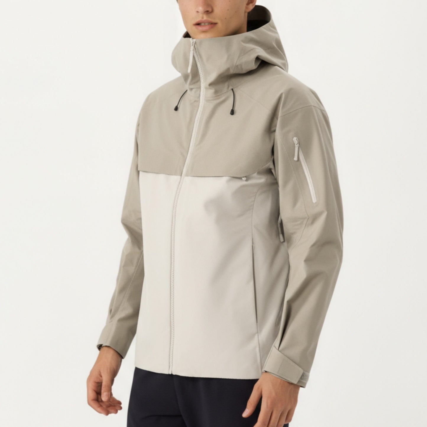 Anna-Kaci Men's Waterproof Hooded Jacket with Zipper Pockets and Adjustable Drawstrings
