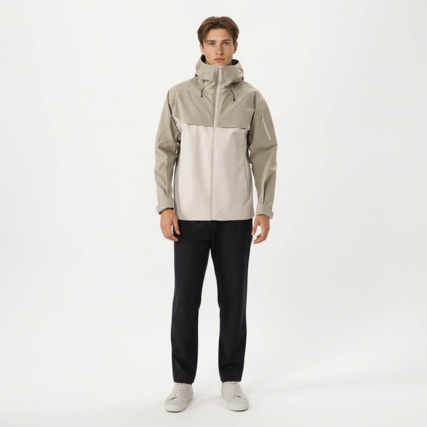 Anna-Kaci Men's Waterproof Hooded Jacket with Zipper Pockets and Adjustable Drawstrings