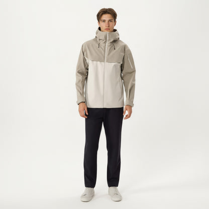 Anna-Kaci Men's Waterproof Hooded Jacket with Zipper Pockets and Adjustable Drawstrings