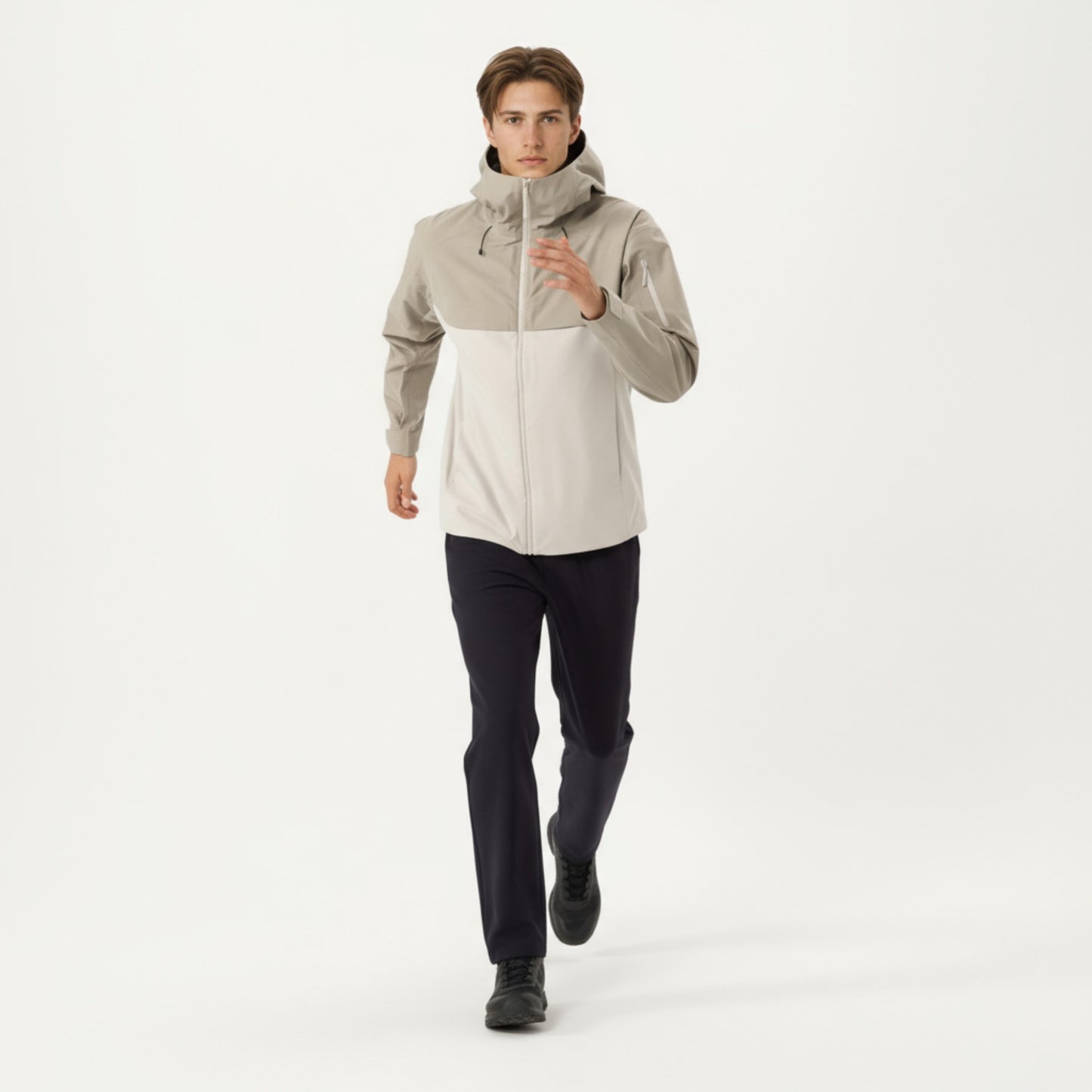 Anna-Kaci Men's Waterproof Hooded Jacket with Zipper Pockets and Adjustable Drawstrings