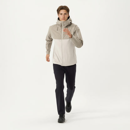 Anna-Kaci Men's Waterproof Hooded Jacket with Zipper Pockets and Adjustable Drawstrings