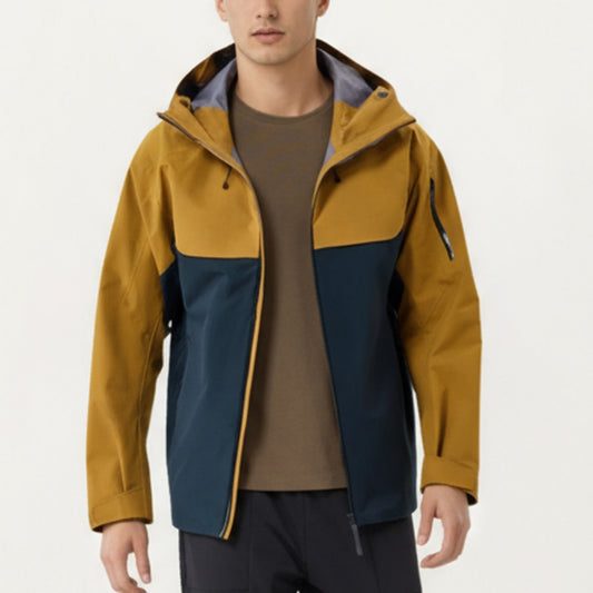 Anna-Kaci Men's Waterproof Hooded Jacket with Zipper Pockets and Adjustable Drawstrings