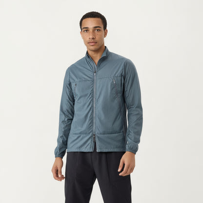 Anna-Kaci Men's Lightweight Zip-Up Windbreaker Jacket with High Collar and Elastic Cuffs