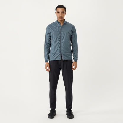 Anna-Kaci Men's Lightweight Zip-Up Windbreaker Jacket with High Collar and Elastic Cuffs